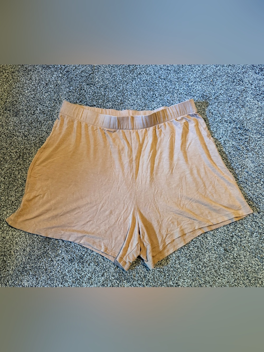 SKIMS Cozy Rib Waist Lounge Shorts - Taupe Beige